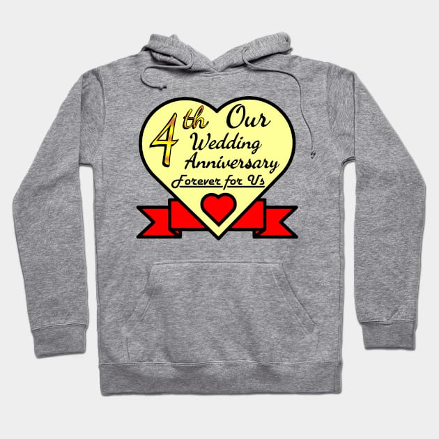 4th wedding anniversary Hoodie by POD_CHOIRUL